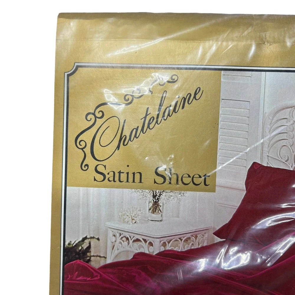 Vintage Chatelaine Satin Full Sized Flat Bed Sheet Golden Sun Gold New old Stock